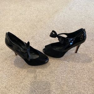 WHBM black patent/side heels